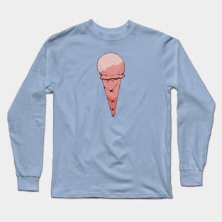 Pink Ombre Ice Cream Digital Clipart Long Sleeve T-Shirt